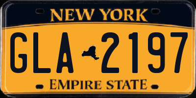 NY license plate GLA2197