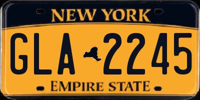 NY license plate GLA2245