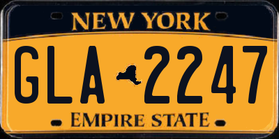 NY license plate GLA2247