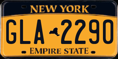 NY license plate GLA2290
