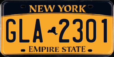 NY license plate GLA2301