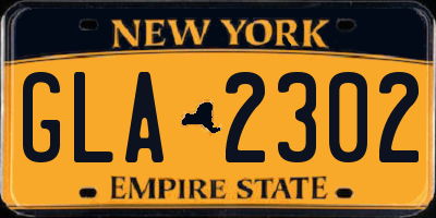 NY license plate GLA2302