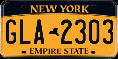 NY license plate GLA2303