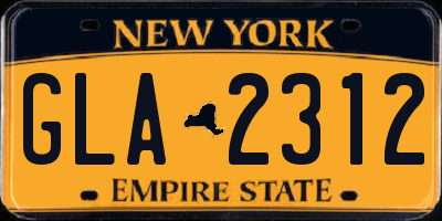 NY license plate GLA2312