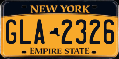 NY license plate GLA2326