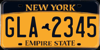 NY license plate GLA2345