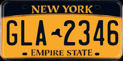NY license plate GLA2346
