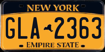 NY license plate GLA2363