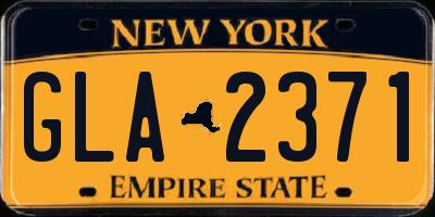NY license plate GLA2371