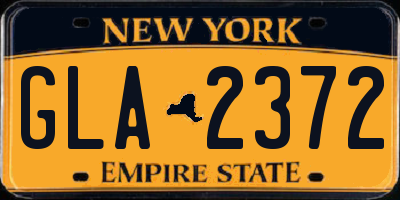 NY license plate GLA2372