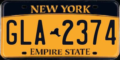 NY license plate GLA2374