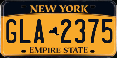 NY license plate GLA2375