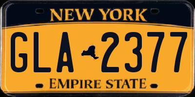 NY license plate GLA2377
