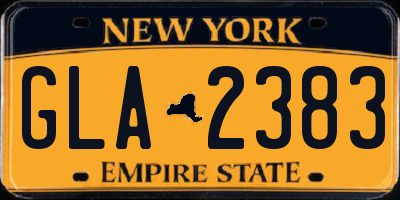 NY license plate GLA2383