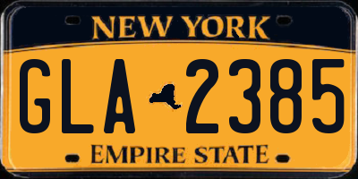 NY license plate GLA2385