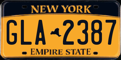 NY license plate GLA2387