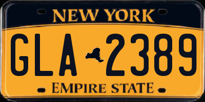 NY license plate GLA2389