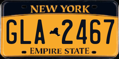 NY license plate GLA2467
