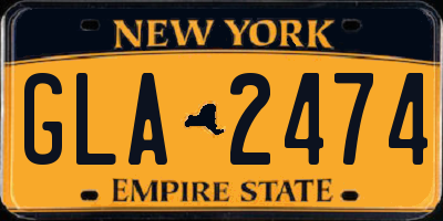 NY license plate GLA2474
