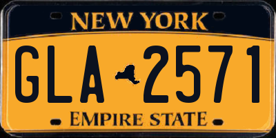 NY license plate GLA2571