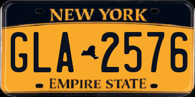 NY license plate GLA2576