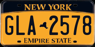 NY license plate GLA2578