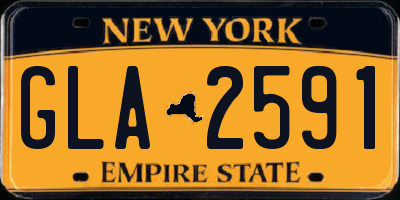 NY license plate GLA2591
