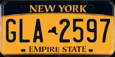 NY license plate GLA2597