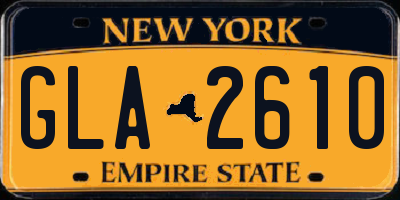 NY license plate GLA2610