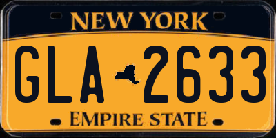 NY license plate GLA2633