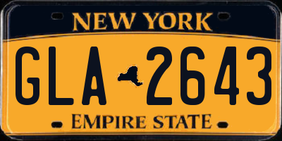 NY license plate GLA2643