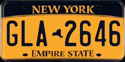 NY license plate GLA2646