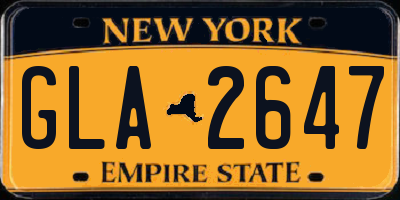 NY license plate GLA2647