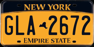 NY license plate GLA2672