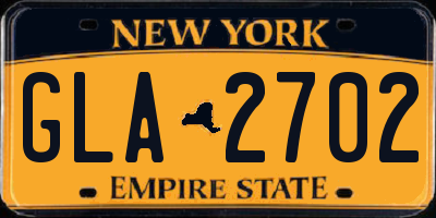 NY license plate GLA2702