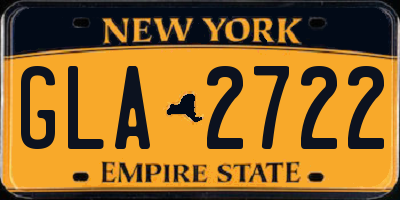 NY license plate GLA2722