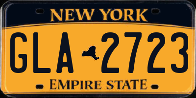 NY license plate GLA2723