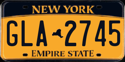 NY license plate GLA2745