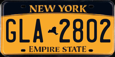 NY license plate GLA2802