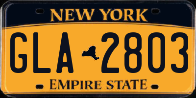NY license plate GLA2803