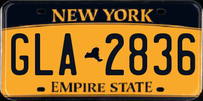 NY license plate GLA2836