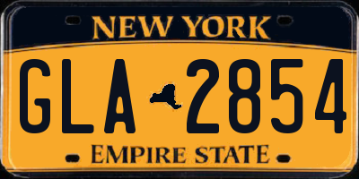NY license plate GLA2854