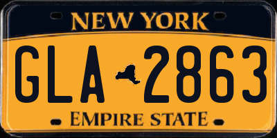 NY license plate GLA2863