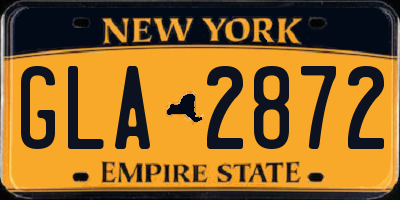 NY license plate GLA2872
