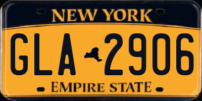 NY license plate GLA2906