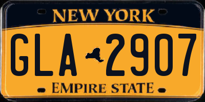 NY license plate GLA2907