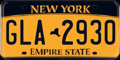 NY license plate GLA2930