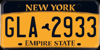 NY license plate GLA2933