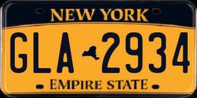NY license plate GLA2934