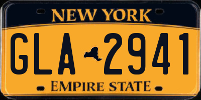 NY license plate GLA2941